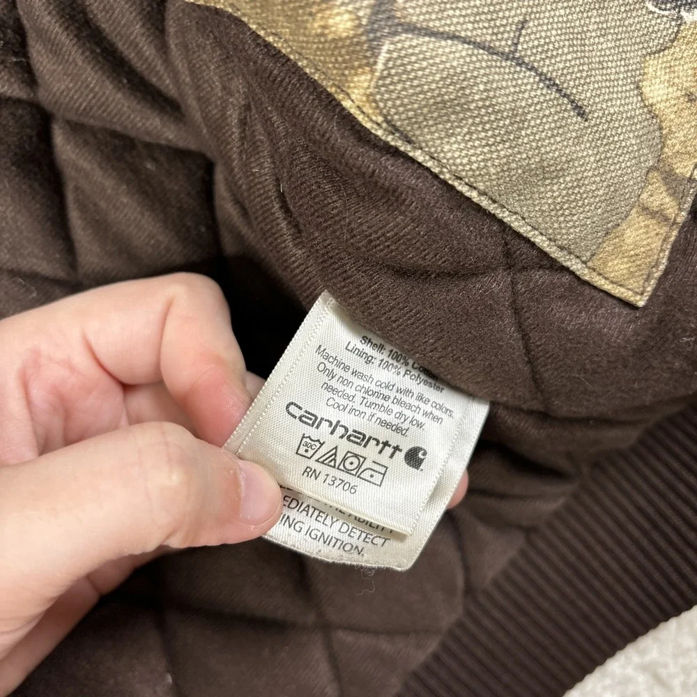 Carhartt Camo Jacket Youth Small 7-8‎ Insulated Realtree Hooded Canvas Mossy Oak